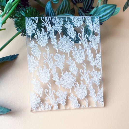 Flowing Coral Reef Texture Stamp | Clear Acrylic Embossing Plate -