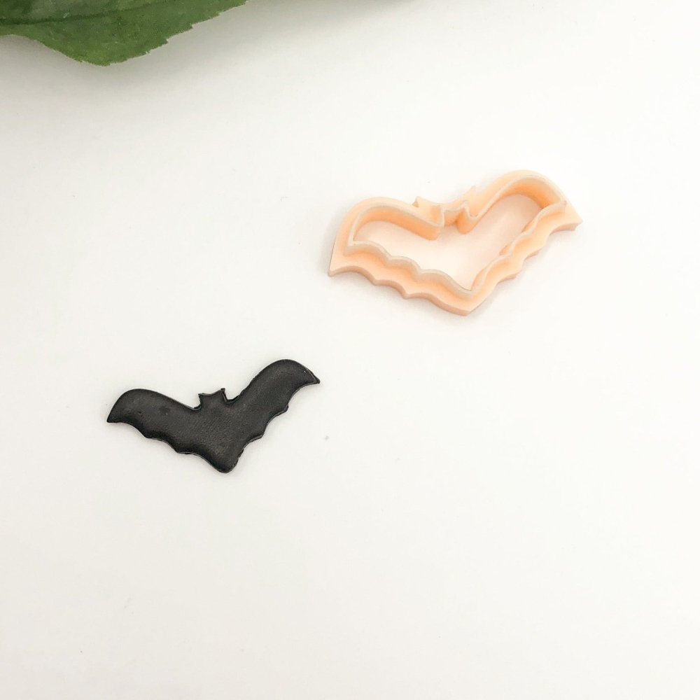 Flying Bat Clay Cutter | Curved Wings Halloween -