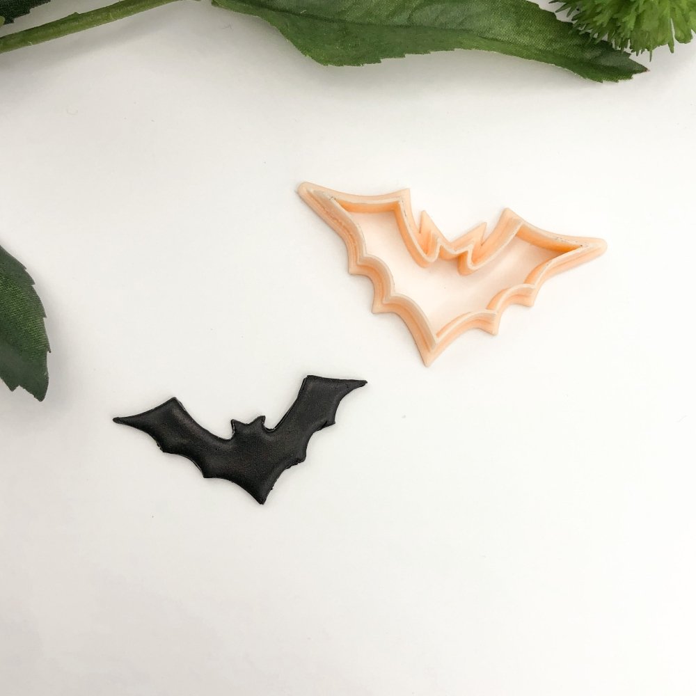 Flying Bat Clay Cutter | Pointed Wing Halloween -