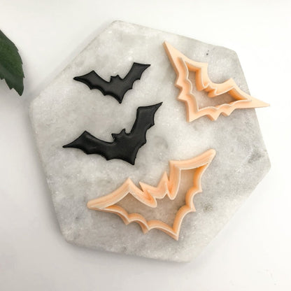 Flying Bat Clay Cutter | Pointed Wing Halloween -