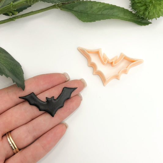 Flying Bat Clay Cutter | Pointed Wing Halloween -