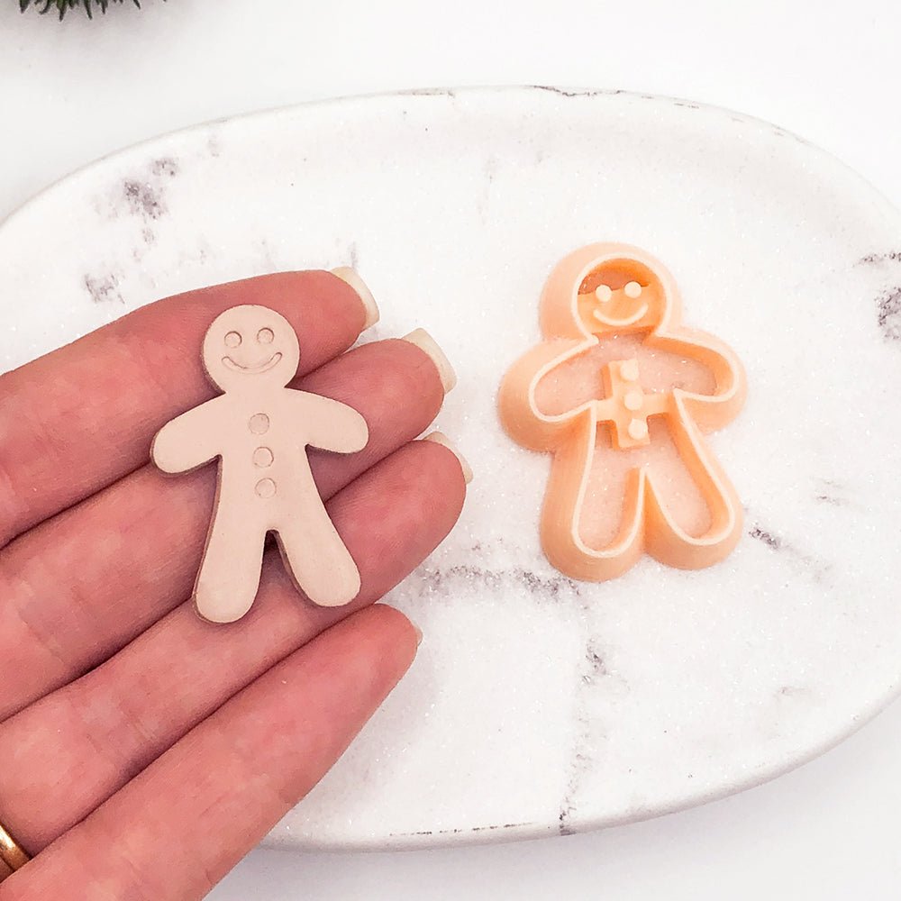 Gingerbread Man Clay Cutter | Embossed -