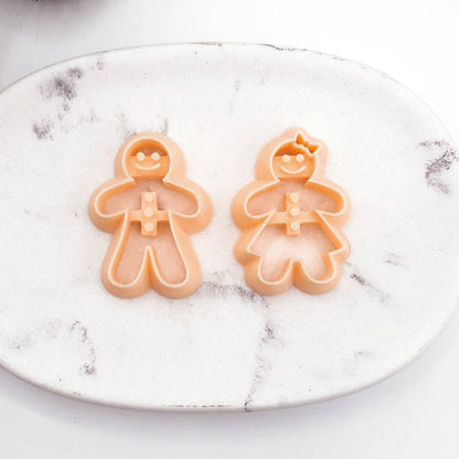 Gingerbread Man Clay Cutter | Embossed -