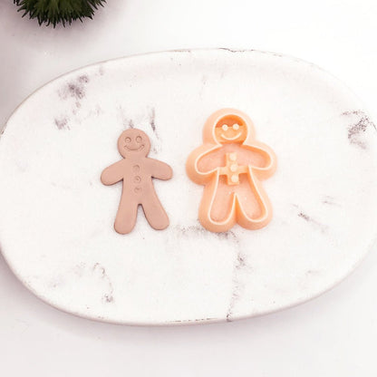 Gingerbread Man Clay Cutter | Embossed -