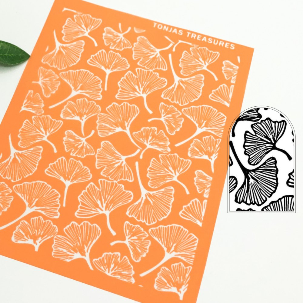 Ginkgo Leaves Silkscreen Stencil | Ginko Leaf -