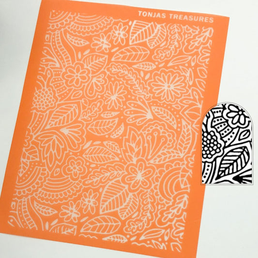 Graffiti Garden Silkscreen Stencil for Polymer Clay -