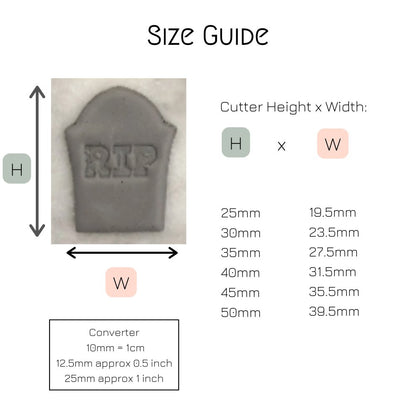 Gravestone RIP Clay Cutter | Embossed -