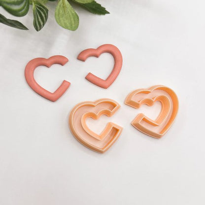 Heart Hoop Polymer Clay Cutter | Set Mirrored Hoops -