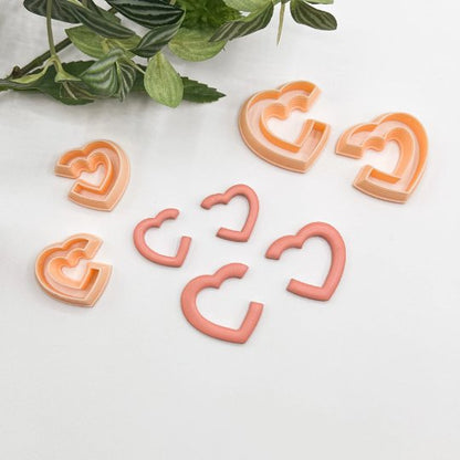 Heart Hoop Polymer Clay Cutter | Set Mirrored Hoops -