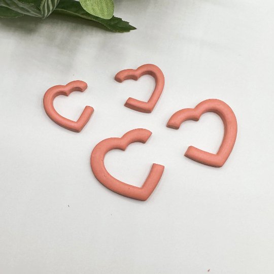Heart Hoop Polymer Clay Cutter | Set Mirrored Hoops -