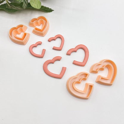 Heart Hoop Polymer Clay Cutter | Set Mirrored Hoops -