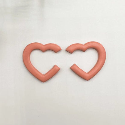 Heart Hoop Polymer Clay Cutter | Set Mirrored Hoops -