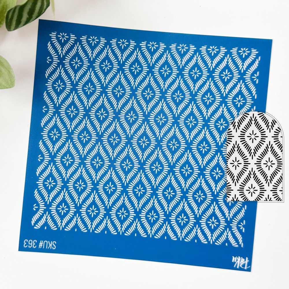 Jewel Diamond Silkscreen Stencil -