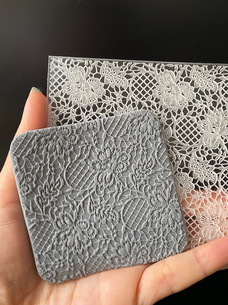Lace design acrylic pop it texture stamp debossed / embossed mat -