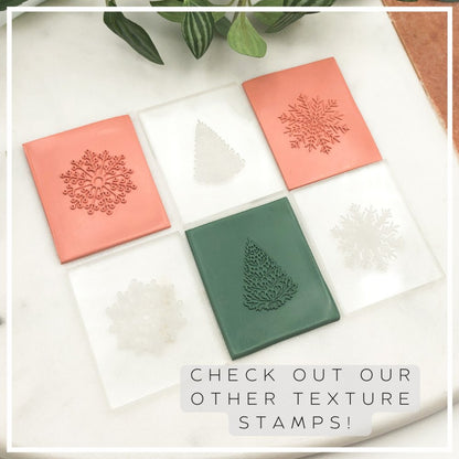 Leaf 5 mini texture stamp | Acrylic leaves embossing tile / block. -