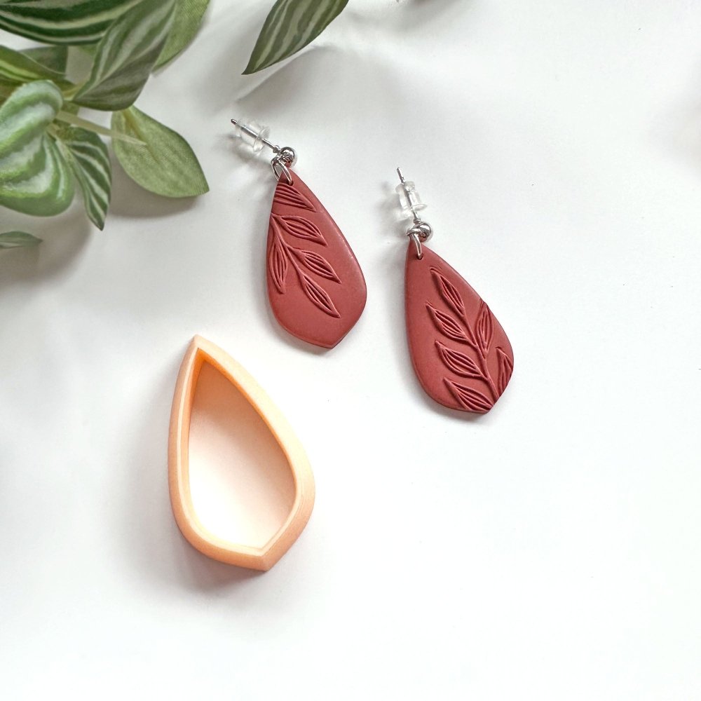 Leaf Polymer Clay Cutter | Teardrop, Raindrop Shape - Kaly and Klay