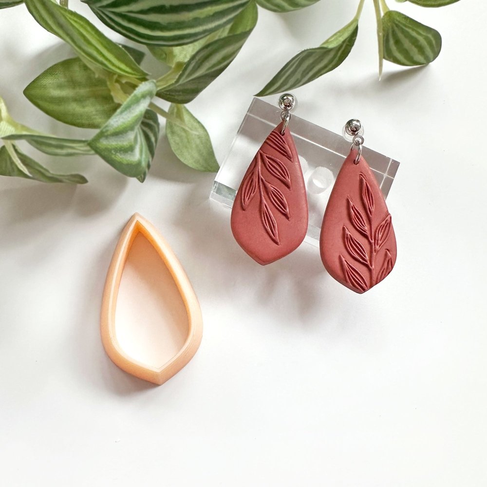 Leaf Polymer Clay Cutter | Teardrop, Raindrop Shape - Kaly and Klay