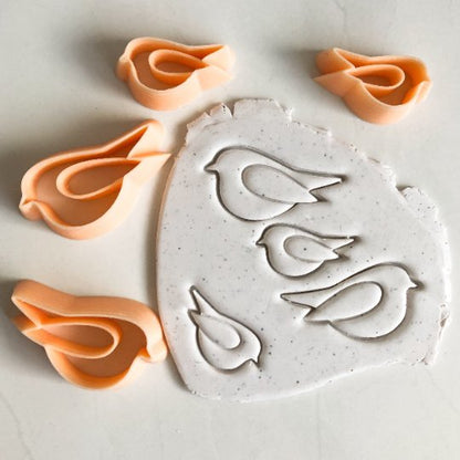 Little Love Bird Clay Cutter | Embossed Wings | Winter Robin -