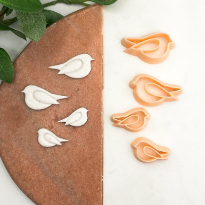 Little Love Bird Clay Cutter | Embossed Wings | Winter Robin -