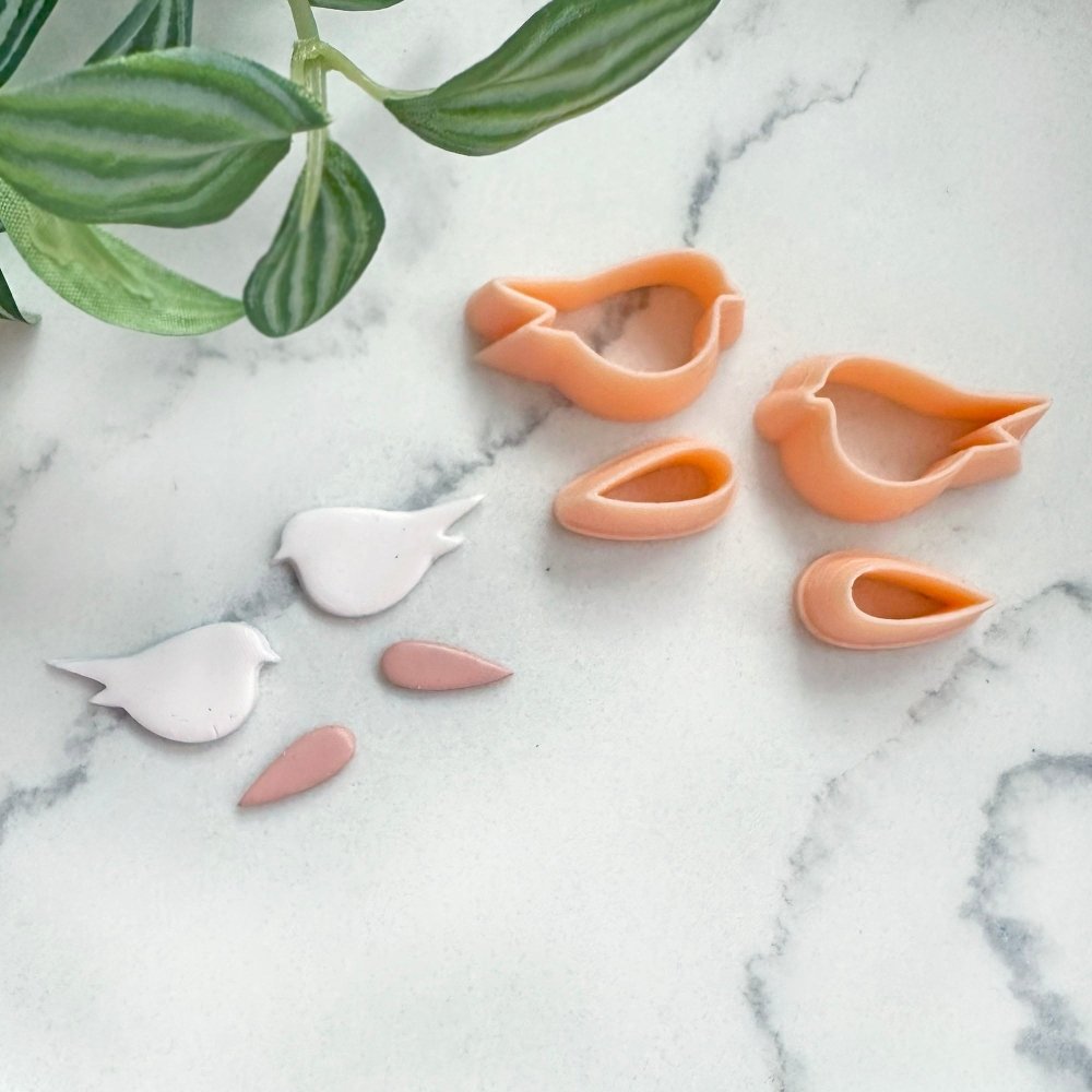 Little Love Bird & Wing Clay Cutter Set | Winter Robin -