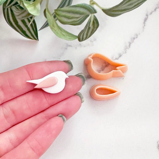 Little Love Bird & Wing Clay Cutter Set | Winter Robin -