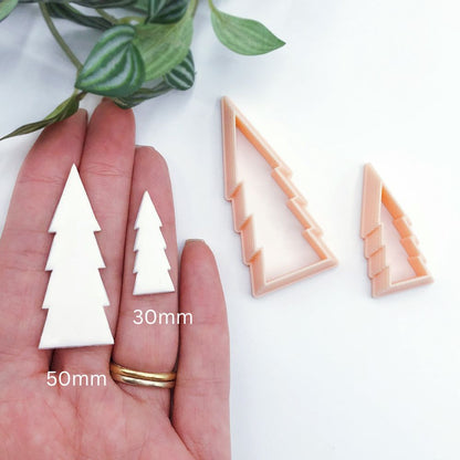 Long Skinny Fir Tree Clay Cutter | Christmas Triangle Fern -