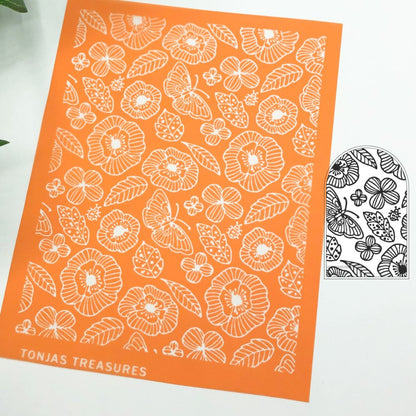 Magical Garden Silkscreen | Cute Mix of Butterflies, Flowers, Ladybirds and Leaves -