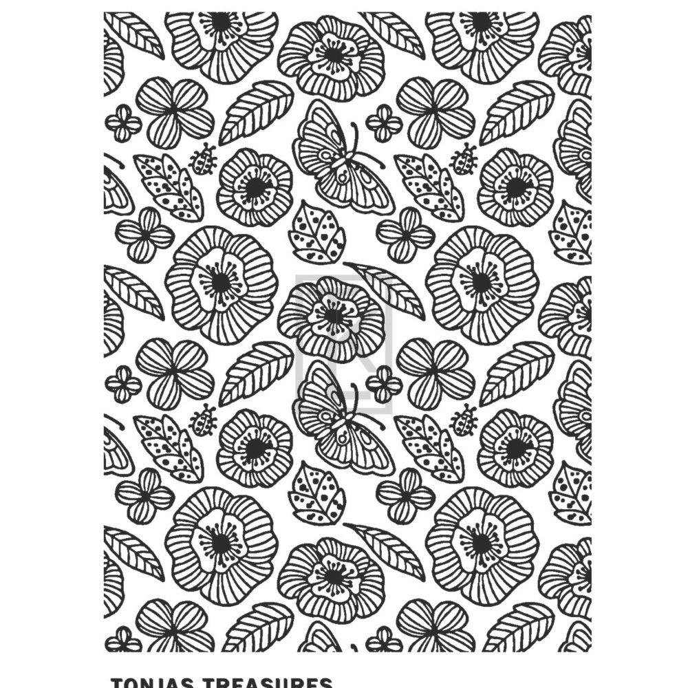 Magical Garden Silkscreen | Cute Mix of Butterflies, Flowers, Ladybirds and Leaves -