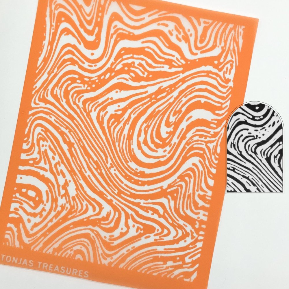Marbled Pattern Silkscreen | For polymer Clay Marble -
