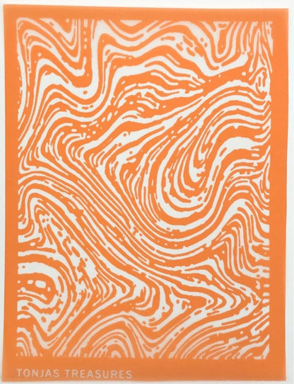 Marbled Pattern Silkscreen | For polymer Clay Marble -