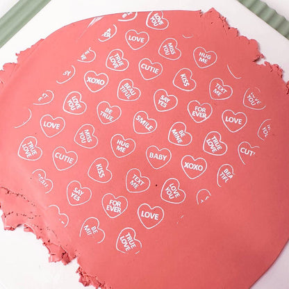 Message Hearts Silkscreen Stencil | Valentines Conversation Craft -