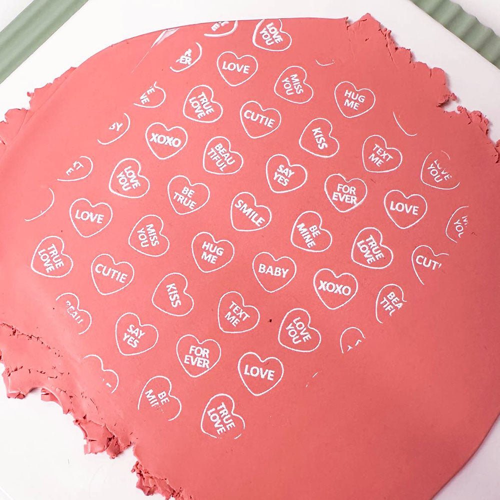 Message Hearts Silkscreen Stencil | Valentines Conversation Craft -