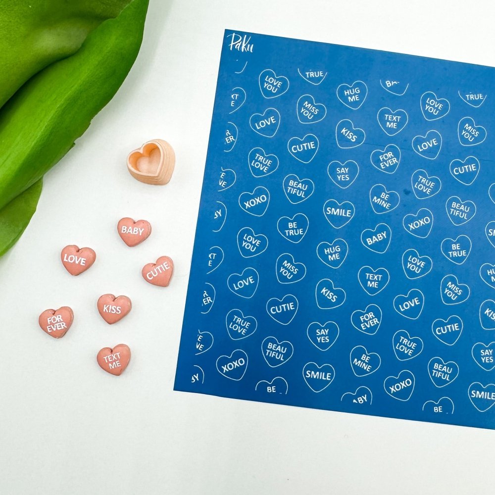 Message Hearts Silkscreen Stencil | Valentines Conversation Craft -