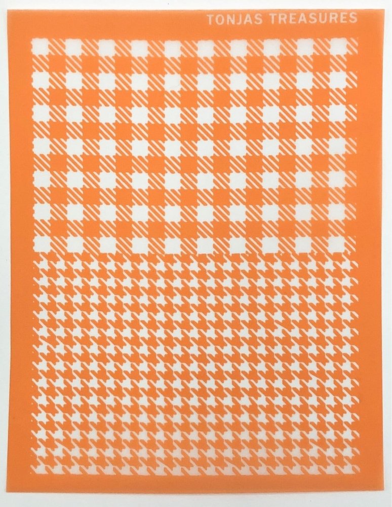 Mini Gingham Houndstooth Duo Silkscreen Stencil -