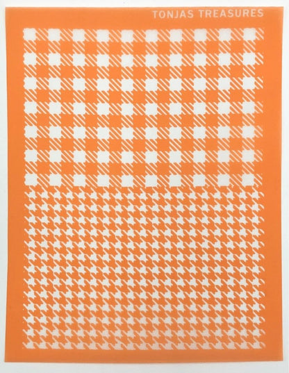 Mini Gingham Houndstooth Duo Silkscreen Stencil -