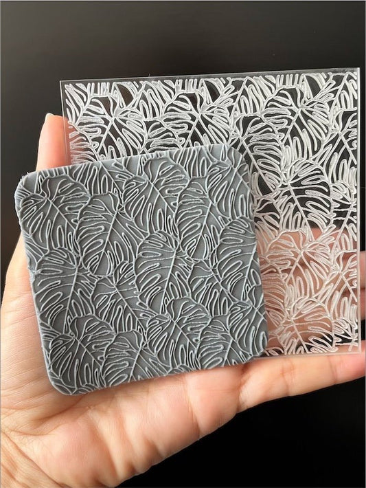 Monstera leaf acrylic pop it texture stamp debossed / embossed mat -