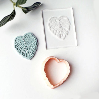Monstera Leaf Texture Stamp | Acrylic Embossing Plate -