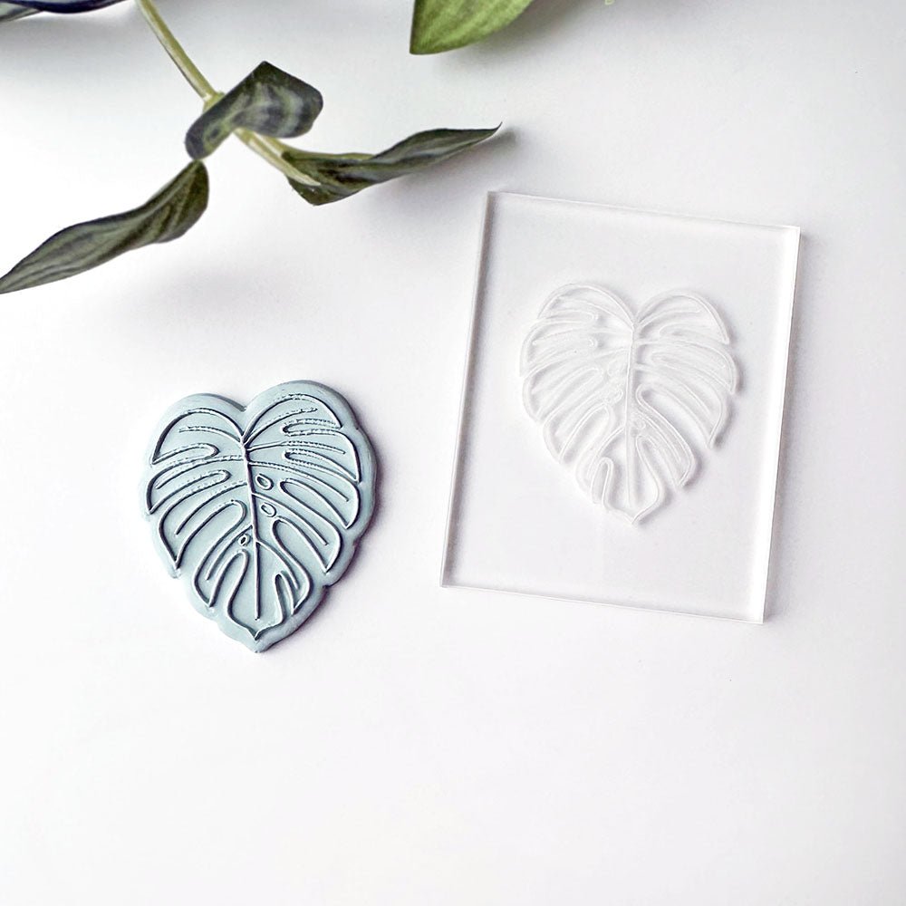 Monstera Leaf Texture Stamp | Acrylic Embossing Plate -