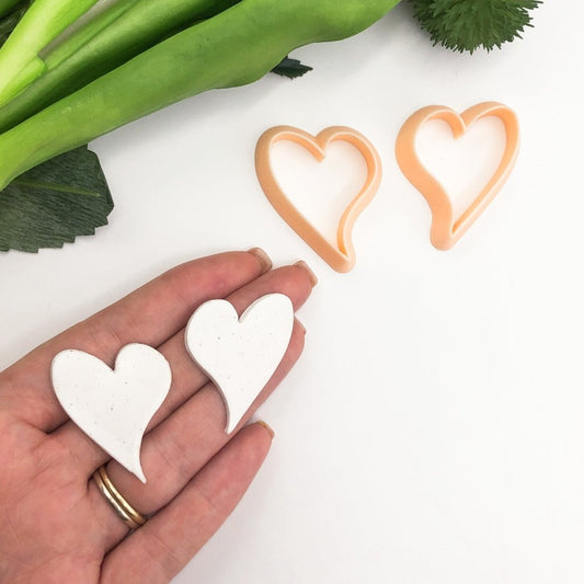 Organic Heart Mirror Polymer Clay Cutter Set | Valentines -