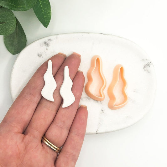 Organic Wavy Drop Clay Cutter | Mirror Set or Single -