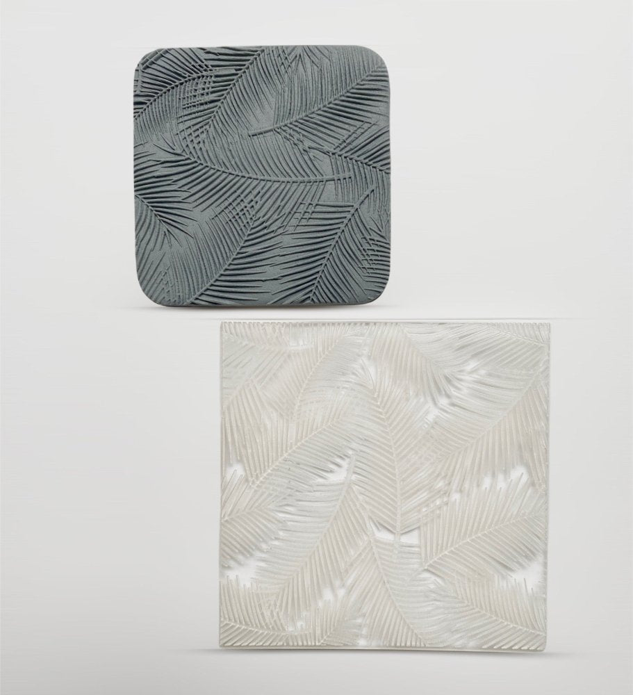 Palm leaf acrylic pop it texture stamp debossed / embossed mat -