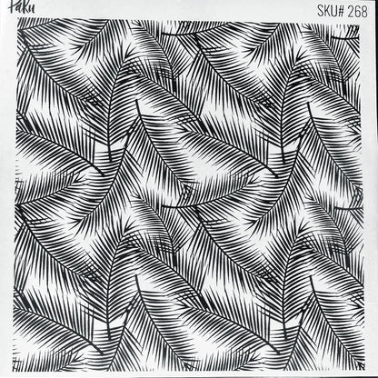 Palm Leaf Silkscreen Stencil | Tropical Leaves Pattern -