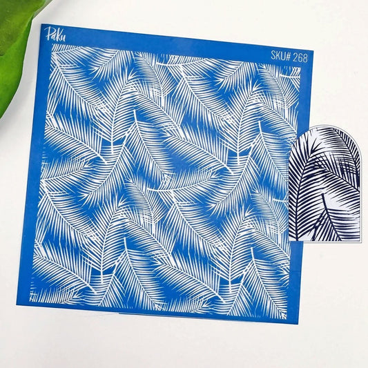 Palm Leaf Silkscreen Stencil | Tropical Leaves Pattern -