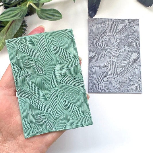 Palm Leaves Texture Stamp | Rubber Leaf Embossing Mat -