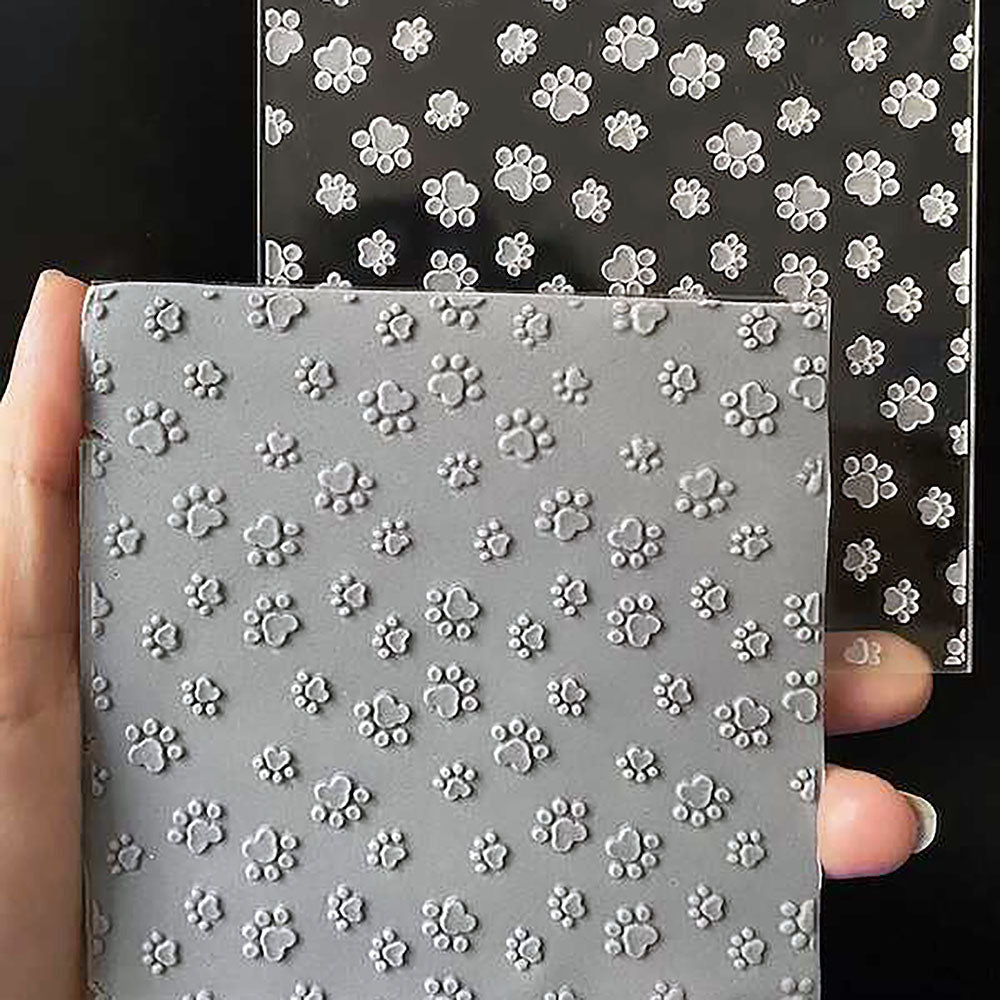 Paw Prints Texture Stamp | Embossed Acrylic Plate -