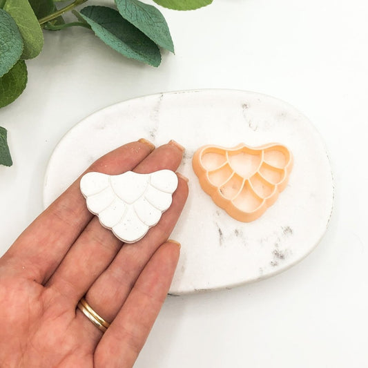 Petal Scalloped Clay Cutter | Embossed Inner Stamp -