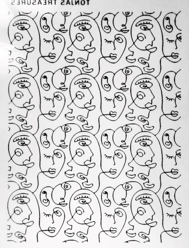 Picasso Style Faces Silkscreen | Line Art -