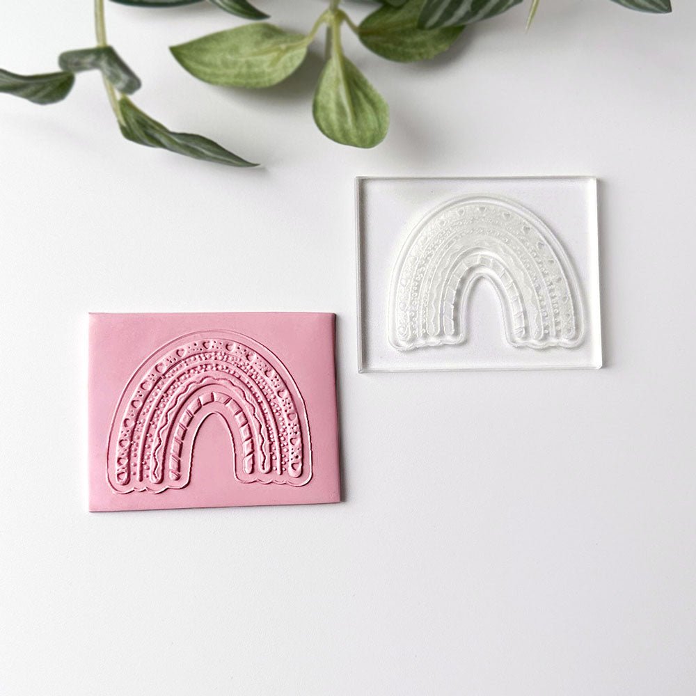 Embossed Arch Pattern Rainbow Arch Texture Stamp | Clear Acrylic Embossing Plate | Kaly and Klay