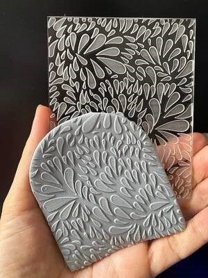 Raindrop Swirls Texture Stamp | Clear Acrylic Embossing Plate -