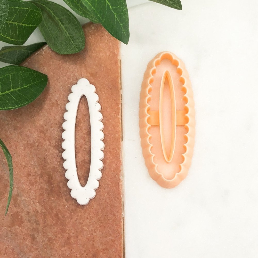 Scalloped Donut Clay Cutter Barrette D | Hair Crocodile | Alligator Clip -